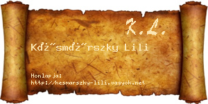 Késmárszky Lili névjegykártya